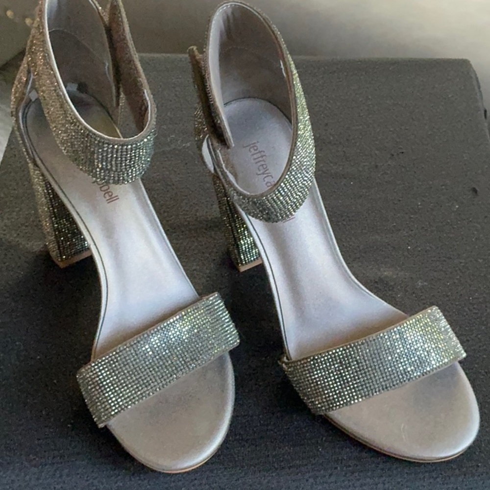 Jeffrey Campbell Silver Rhinestone Heels